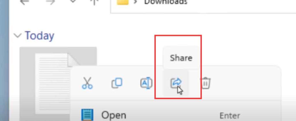 windows 11 share option