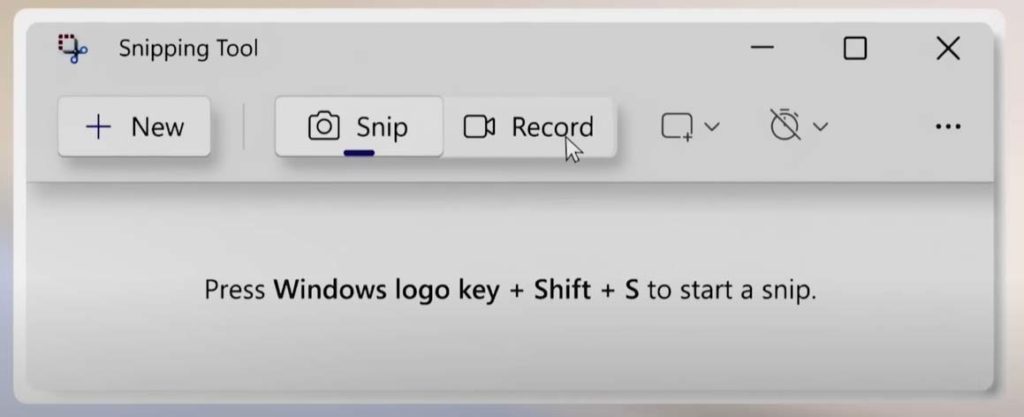 snipping tool screen recording feature in windows 11
